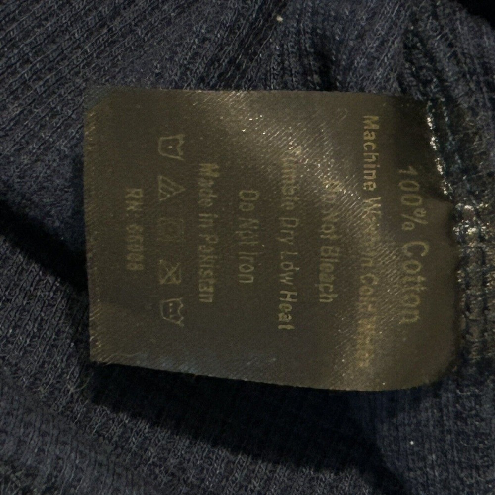 JMR USA Thermal Shirt Mens Medium Navy Blue Waffle Long Sleeve Pullover - Picture 3 of 15